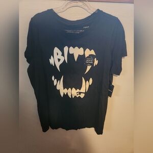 Black Graphic Tee with Glow in the Dark Design